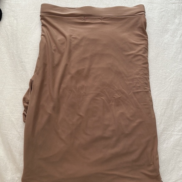 Taupe Ruched Mini Skirt - Size S - Picture 3 of 4